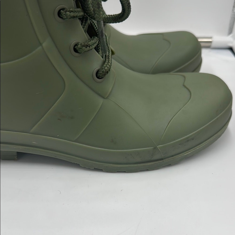 Hunter Women's Olive Lace-Up Rain Boots - Picture 5 of 16